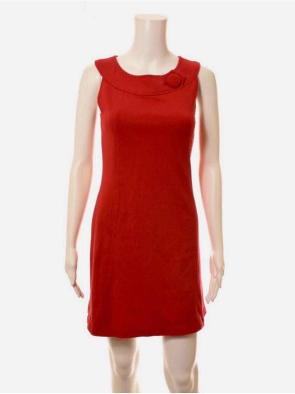 Anne Klein Retro Mini Dress - Cherry Tart Red - Medium - MCM Dress - 1960’s